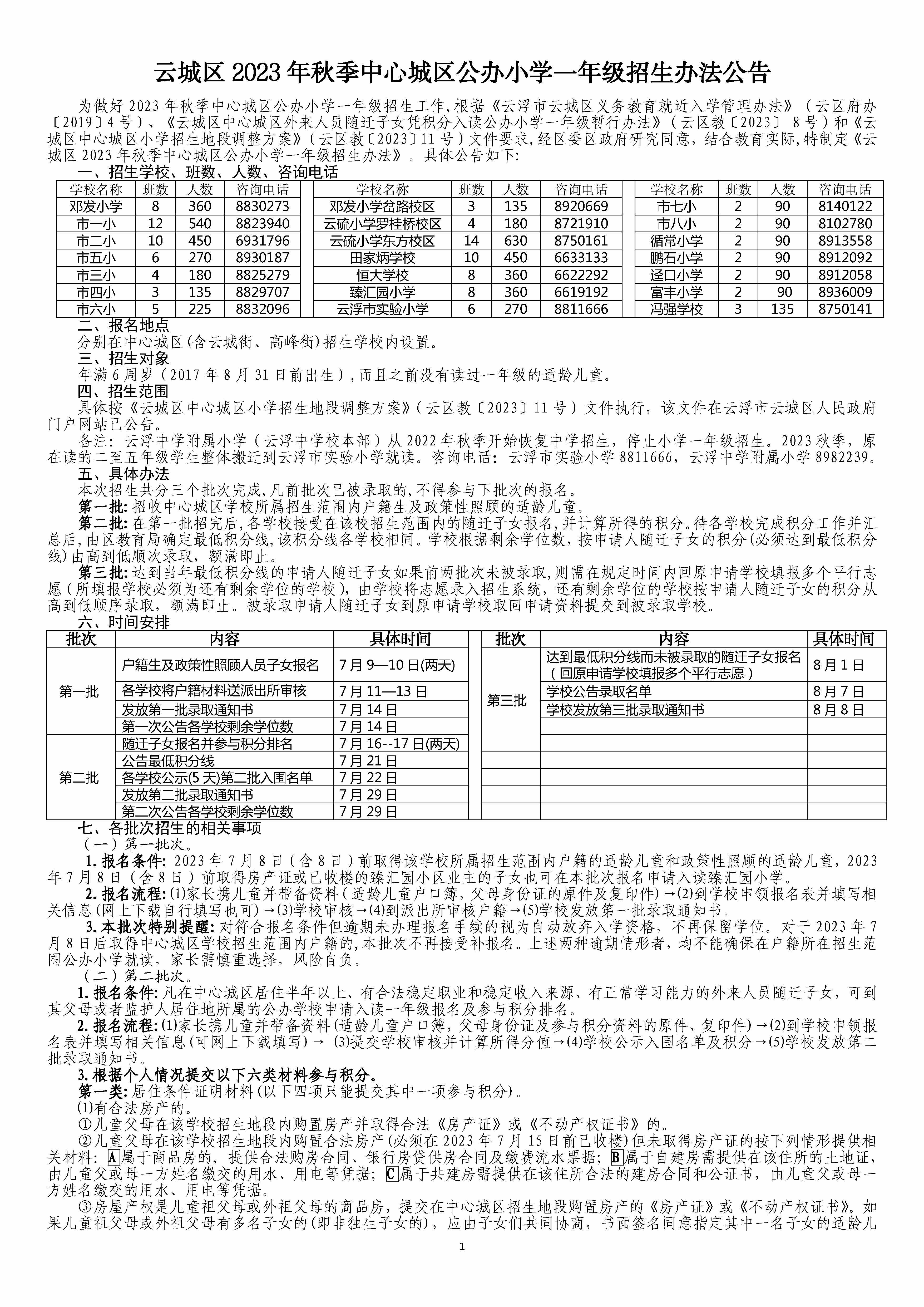 云城区2023年秋季中心城区公办小学一年级招生办法公告_页面_1.jpg